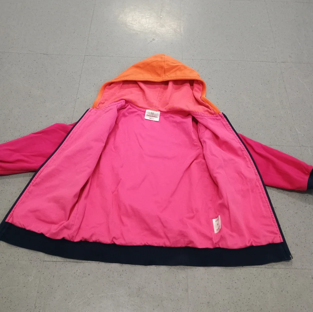 Hanna Andersson Multi Color Color Block Zip Up Hoodie Jacket Girl Kid Size 110 - Picture 3 of 14